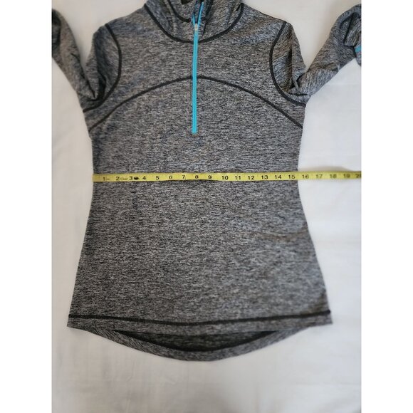 Zella Women's Frost Tech Hooded Half Zip Pullover Jacket Gray/Blue Size Small - Picture 8 of 10